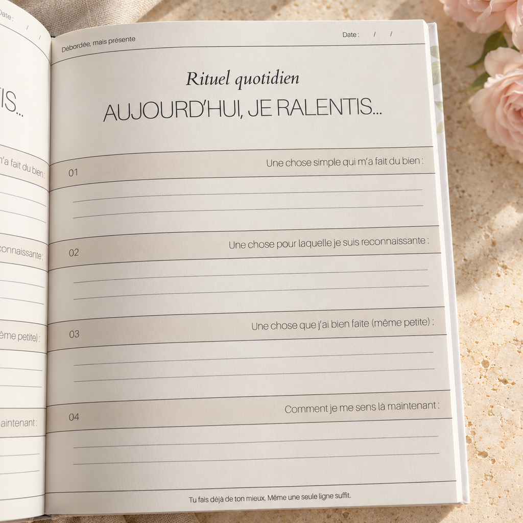 Journal de gratitude « Débordée, mais présente »