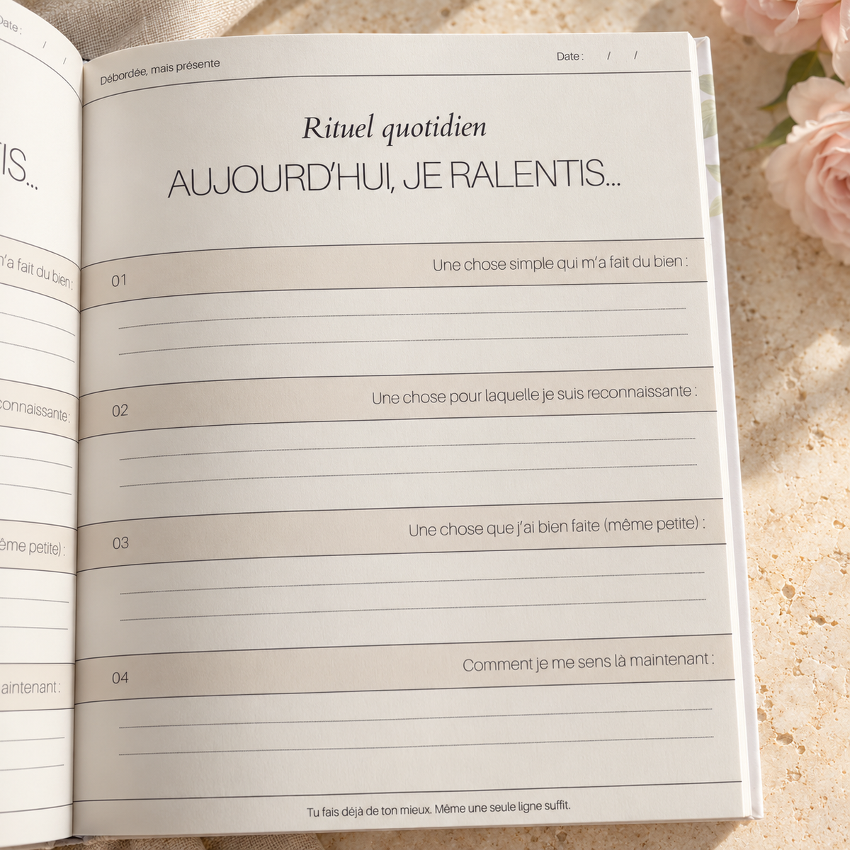 Journal de gratitude « Débordée, mais présente »